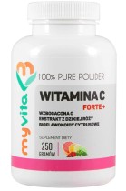 MyVita Witamina C FORTE+ proszek 250g - witamina C + bioflawonoidy + dzika róża 