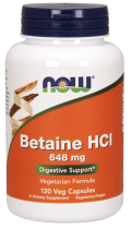 NOW FOODS Betaina HCL 648mg, 120vcaps.