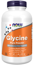 NOW FOODS Glycine pure powder 454g - Glicyna proszek