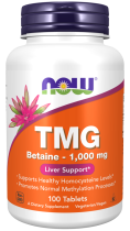 NOW FOODS TMG Betaine 1000mg, 100tabl. - Trimetyloglicyna