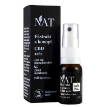 NAT Olejek - ekstrakt z konopi Full Spectrum 10% CBD + melatonina 15ml aerozol