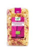 BIO PLANET Płatki kukurydziane z truskawkami BIO 250g
