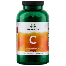 SWANSON Witamina C 1000mg, 250kaps. z dziką różą