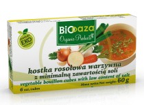 BIO OAZA Kostka rosołowa warzywna z minimalną zawartością soli BIO 60g